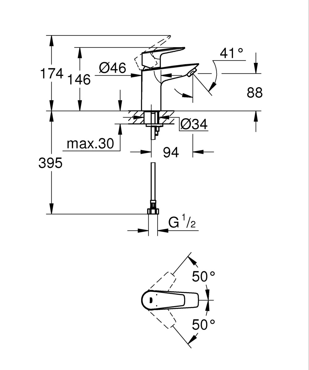 GROHE BauEdge Basin Mixer