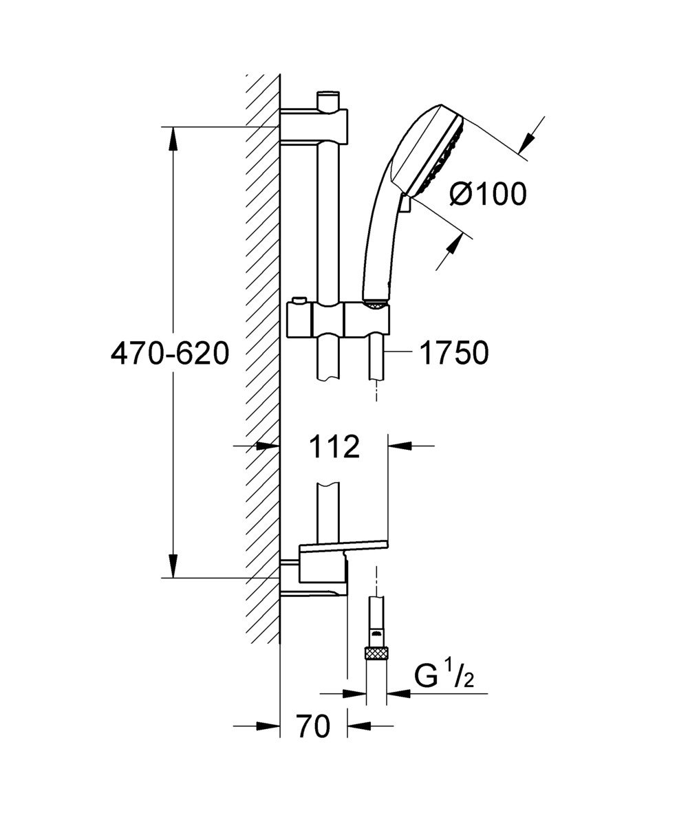 GROHE Tempesta Cosmopolitan Slide Shower