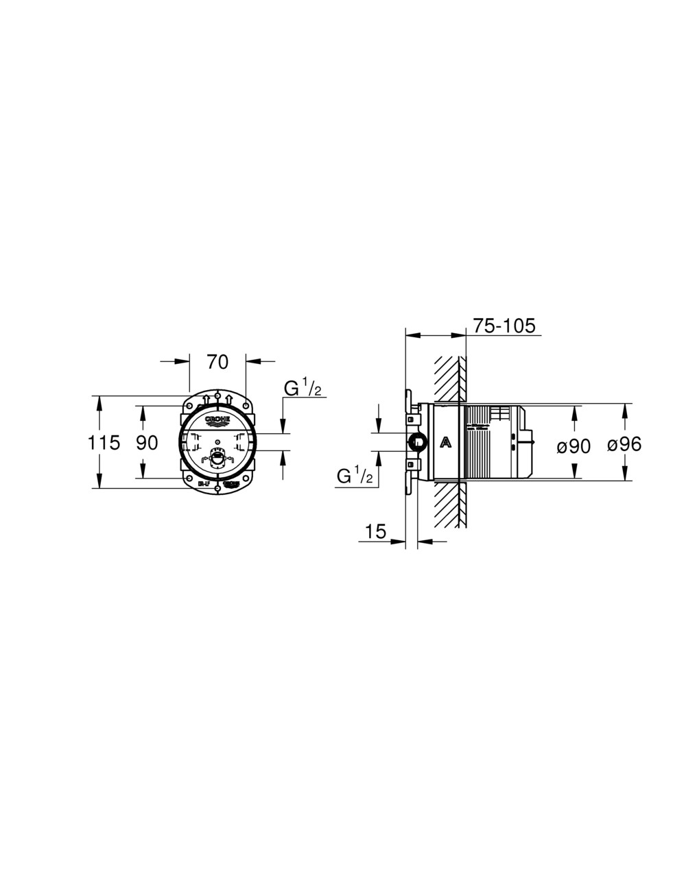 Universal Rough-In Box for Rainshower
