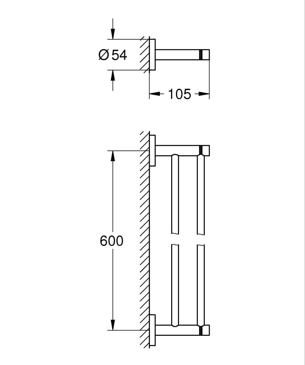 GROHE Essentials Double Towel Rail 600mm